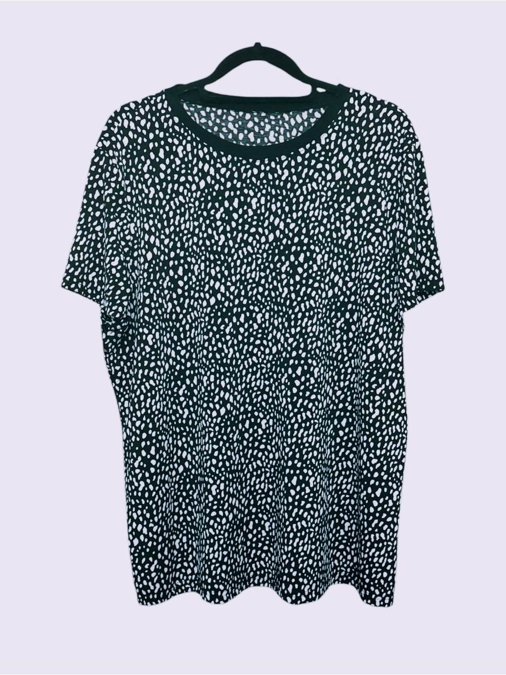 One Eleven North Women’s 2XL Black & White Abstract Print Short Sleeve Top